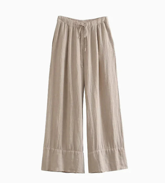 Linen Jacket with Wide-Leg Pants (One Piece)